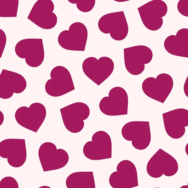 Vector simple seamless geometric pattern with hearts. Repeatable Valentines day background - creative design. Pink fashion love print — Stock Vector