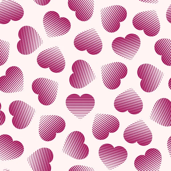 Patrón sin costura abstracto vectorial con corazones de medio tono. Fondo de San Valentín repetible - diseño creativo. Moda rosa amor impresión — Archivo Imágenes Vectoriales