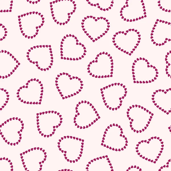 Kalpli kusursuz bir şablon. Tekrarlanabilir Sevgililer Günü geçmişi - yaratıcı tasarım. Pembe moda aşk baskısı — Stok Vektör