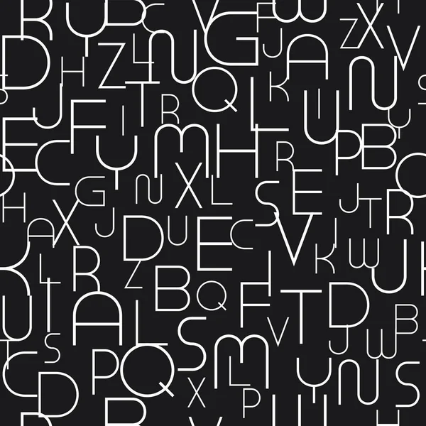 Abstraktes, nahtloses Alphabet-Muster mit stilvollen lateinischen Buchstaben. Schwarz-weiß endlose Mode background.Can wie Packpapier, Textileinband, Tapete oder für Ihre anderen Design und Ideen verwendet werden — Stockvektor