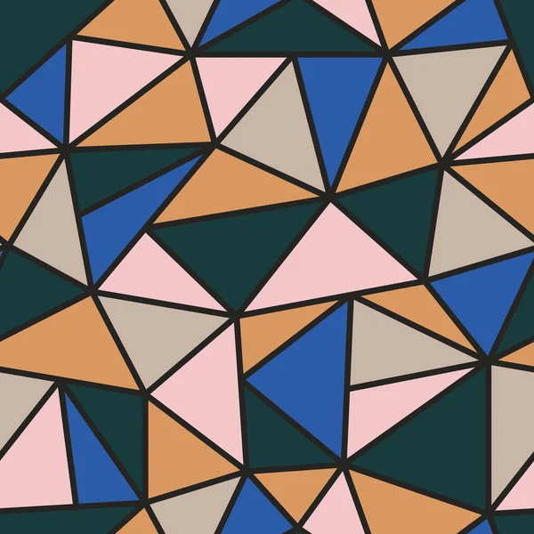 Farbe nahtlose polygonale geometrische Muster. Abstrakte wiederholbare Mode Hintergrund. Mosaik moderner Druck — Stockvektor