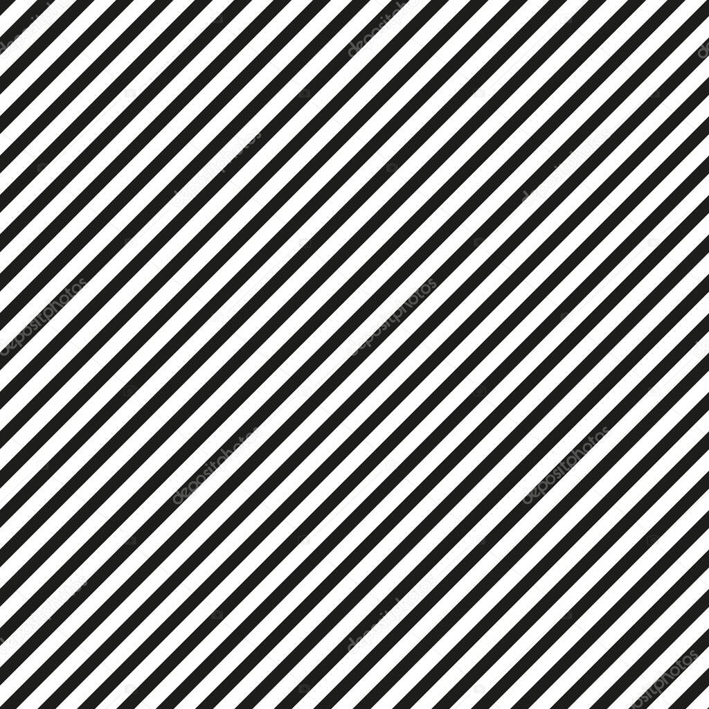 Vector diagonal lines pattern. Seamless striped background. Simple endless black and white texture