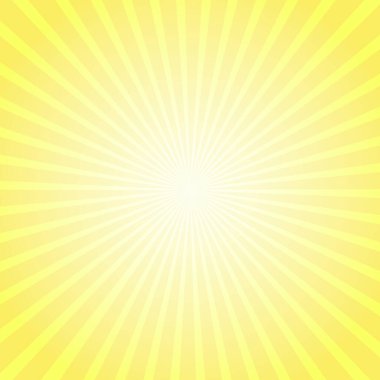 Sarı, güneşli, çizgili desen. Retro pop sanat arka planı