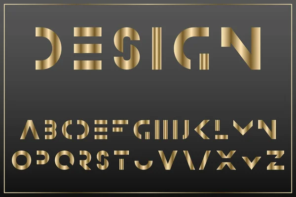 Luxe goud minimalistisch lettertype. Engels vector alfabet - Latijnse letters. Creatief gradiënt ontwerp — Stockvector