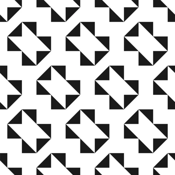 Vector creatief naadloos geometrisch patroon. Textiel gestreepte zwart-wit textuur. Abstracte monochrome stof achtergrond — Stockvector