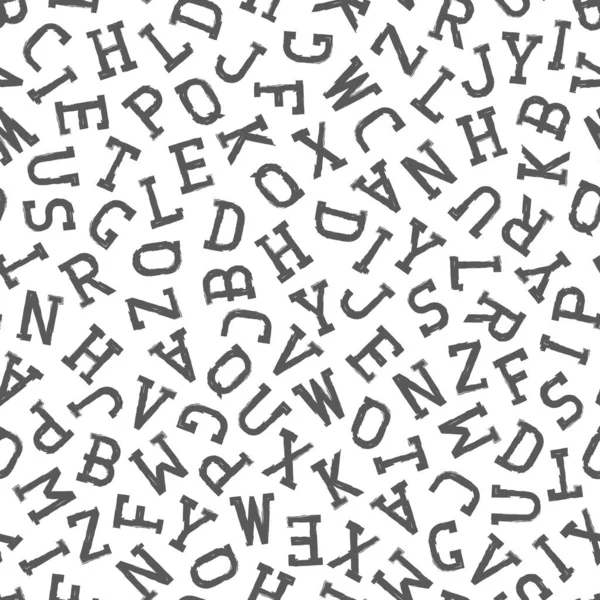 Modèle d'alphabet vectoriel sans couture avec des lettres de mosaïque latine. Blanc répétable fond inhabituel. Mode design tendance — Image vectorielle