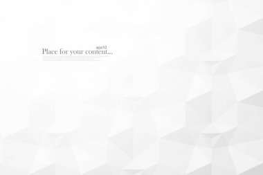 Soyut beyaz arka plan. Tasarım ve fikirleriniz için çokgen geometrik kapak. Kart, poster, broşür, şablon, layuot, sunum vs. gibi kullanılabilir