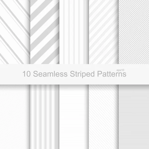 10 Seamless striped patterns — Stock Vector