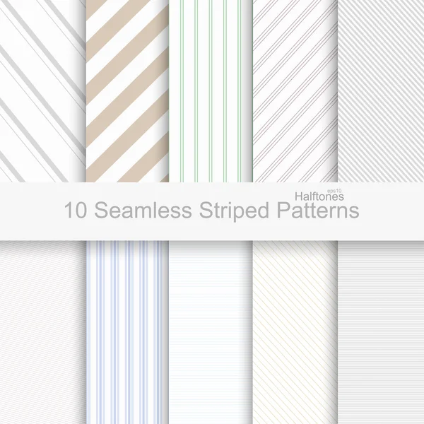 10 Seamless striped patterns — Stock Vector