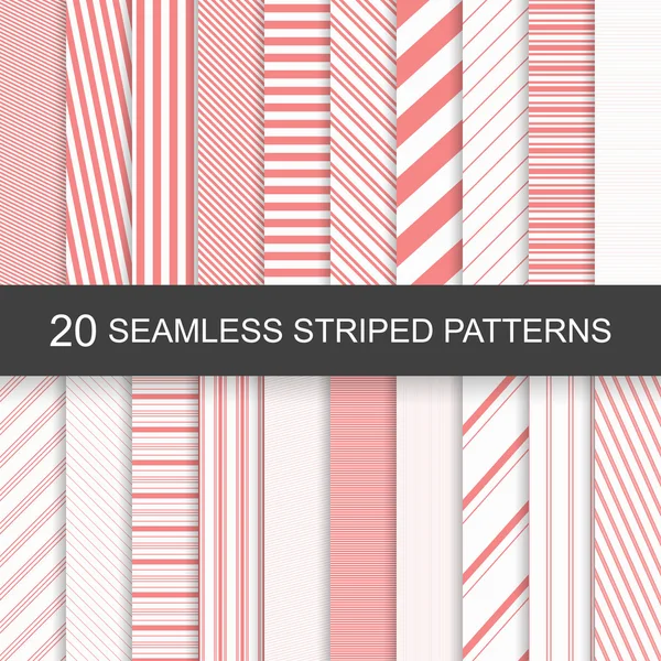 20 vector seamless striped patterns — Stock Vector