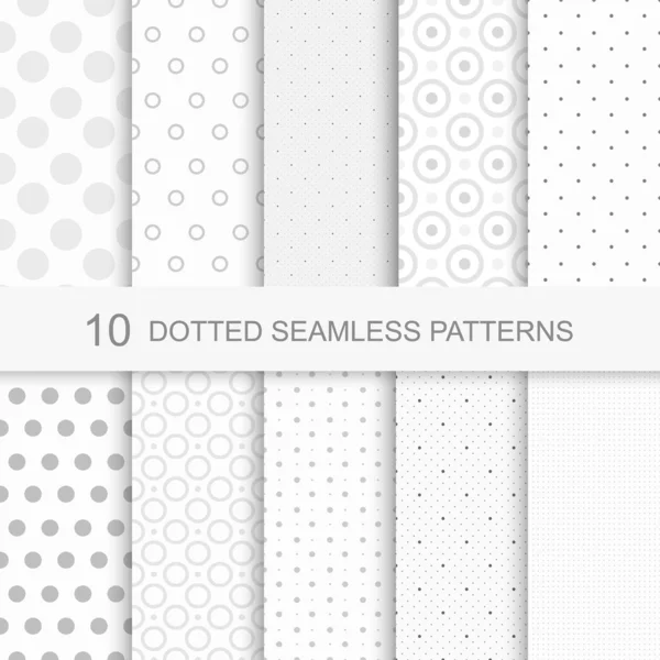 Set of soft seamless patterns with dots — Stock Vector