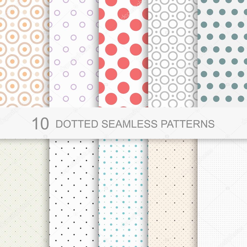 10 Dotted seamless vector patterns