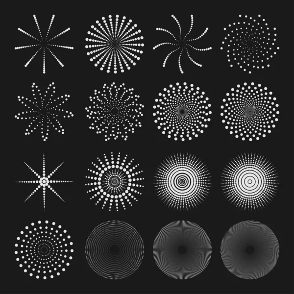 Formes de points, ensemble vectoriel d'éléments de conception — Image vectorielle