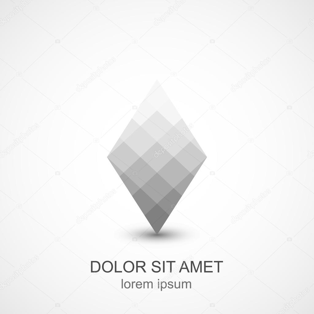 Abstract geometric crystal icon, vector design element
