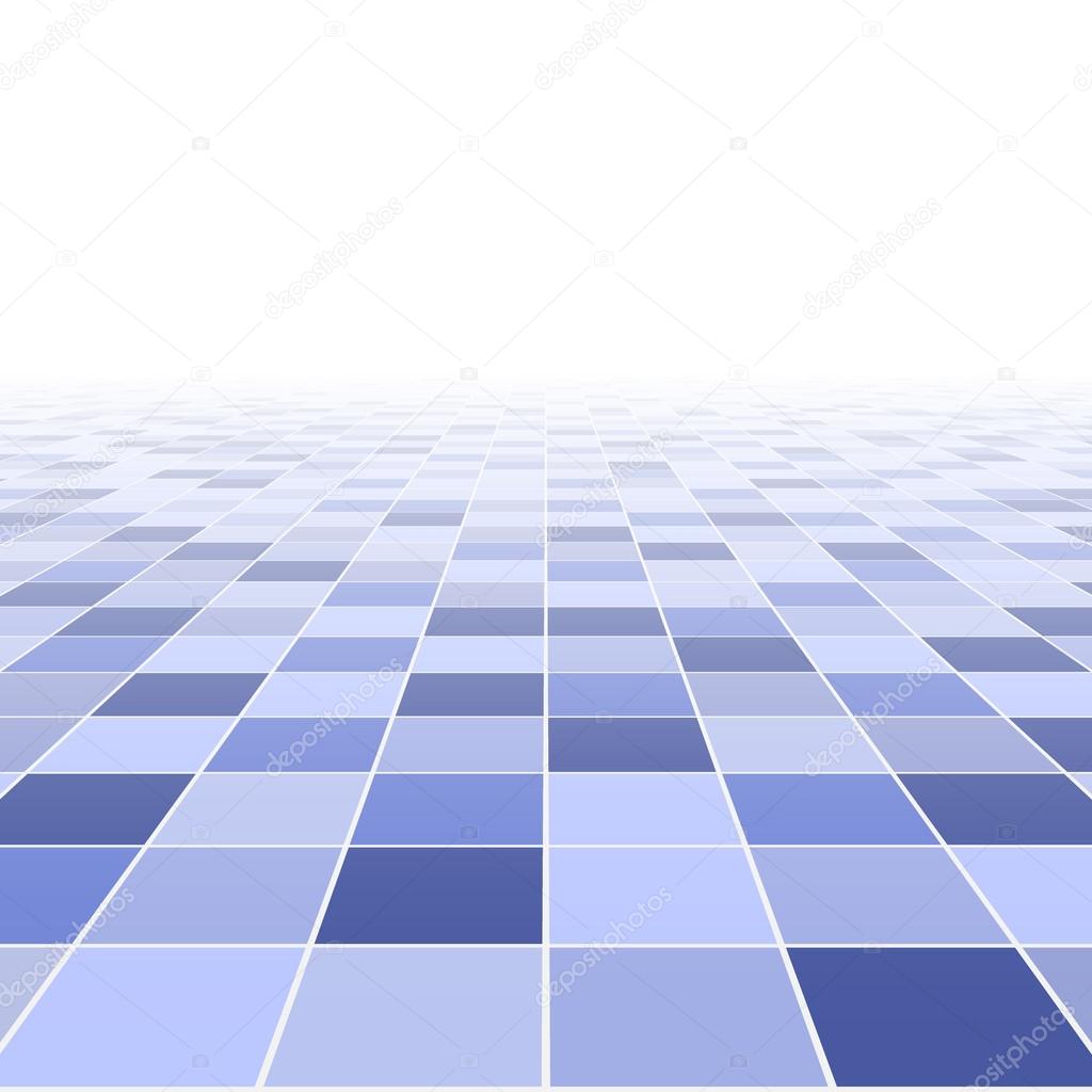 Abstract background. Perspective tiled floor. Vector illustration