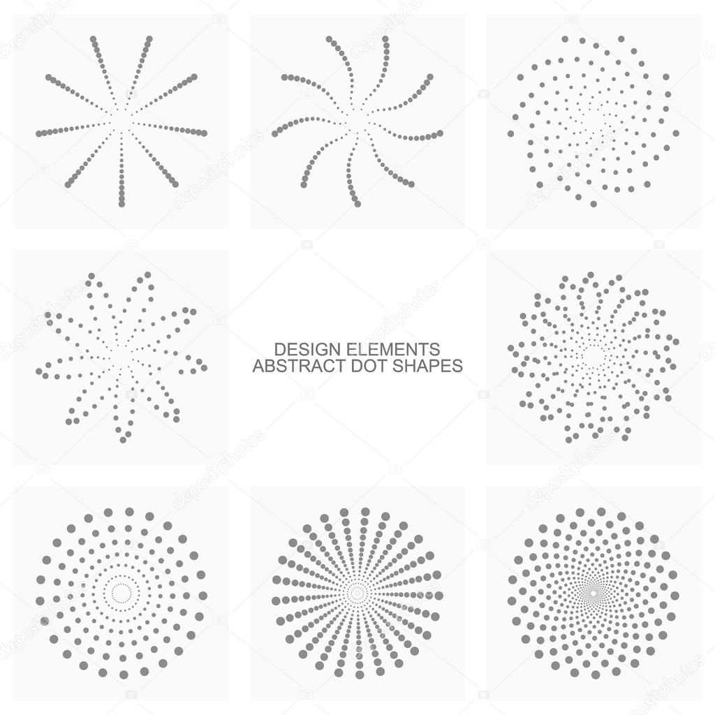 Abstract dot shapes, vector set of design elements eps10