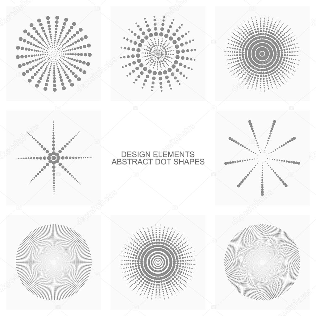 Abstract dot shapes, vector set of design element eps10