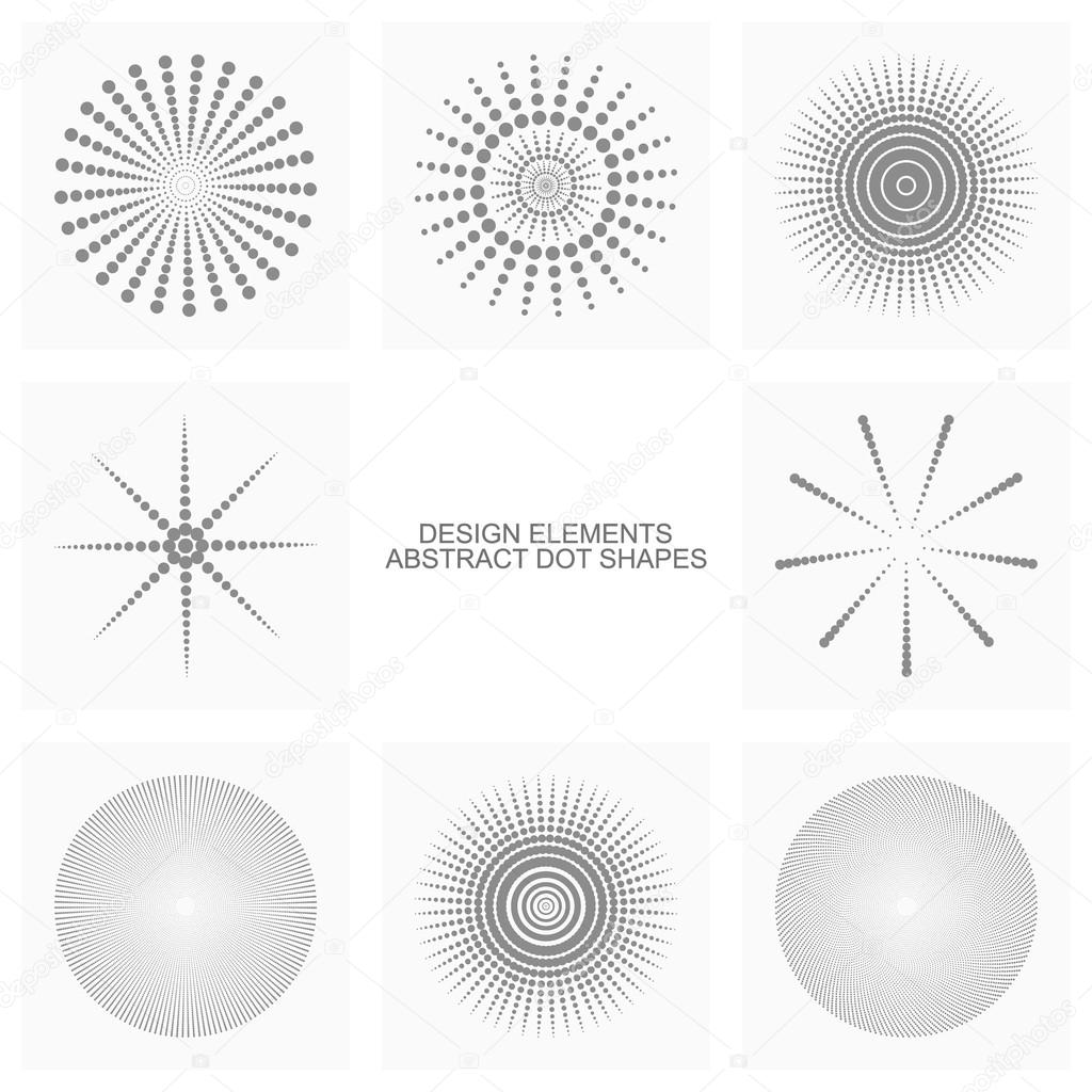 Abstract dot shapes, vector set of design element