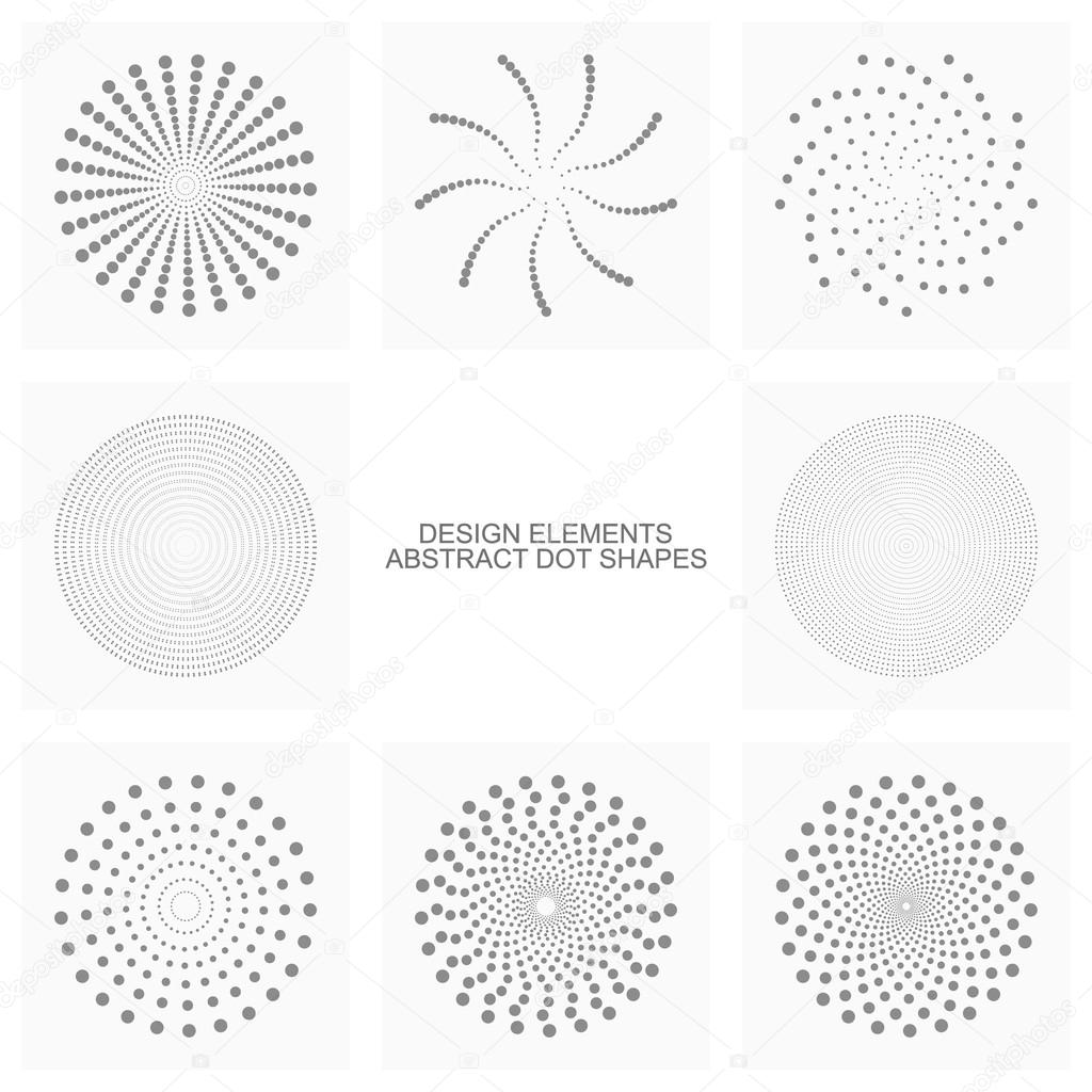 Abstract dot shapes, vector set of design element eps10