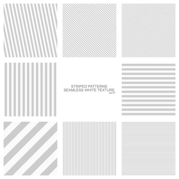 Simple striped patterns, seamless vector backgrounds — Stock Vector