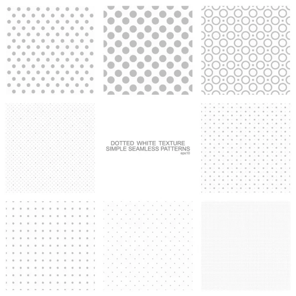 Set of simple seamless dot backgrounds, vector patterns for your design — Stock Vector