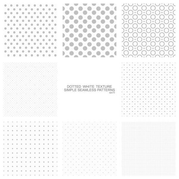 Set of simple seamless dot backgrounds, vector patterns for your design