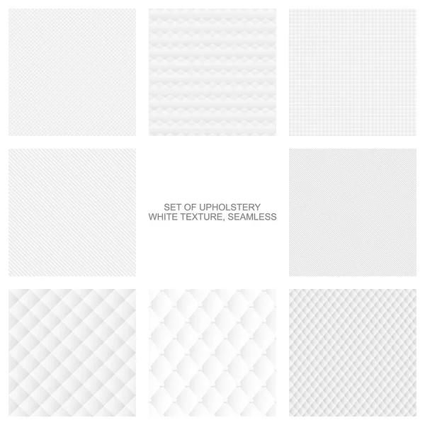 White upholstery texture, seamless vector backgrounds — Stock Vector