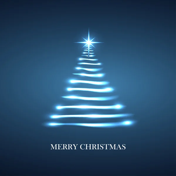 Svítící vánoční stromeček, zimní pozadí — Stockový vektor