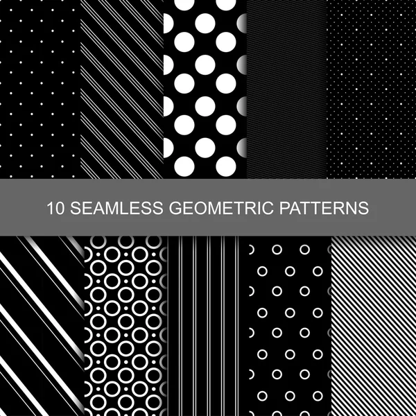 Seamless geometric patterns — Stock Vector