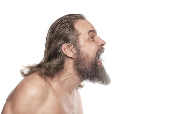 Egy szakállas férfi portréja. — Stock Fotó
