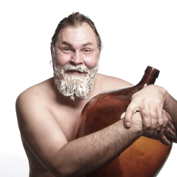 Портрет старого алкоголика — стоковое фото