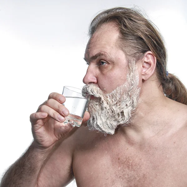 Porträt trinkender Mann — Stockfoto