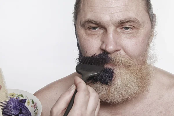 Colore di uomo una barba — Foto Stock