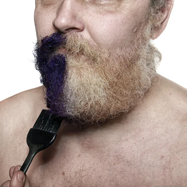 Man color a beard — Stock Photo, Image