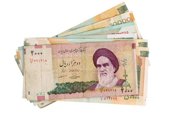 Fragmento Notas iranianas — Fotografia de Stock