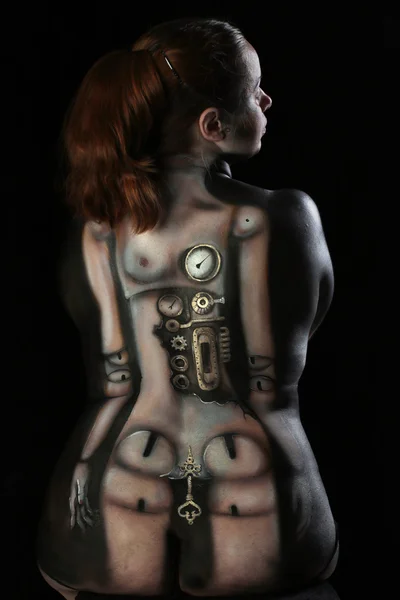 一个女人的身体上的人体彩绘 — 图库照片