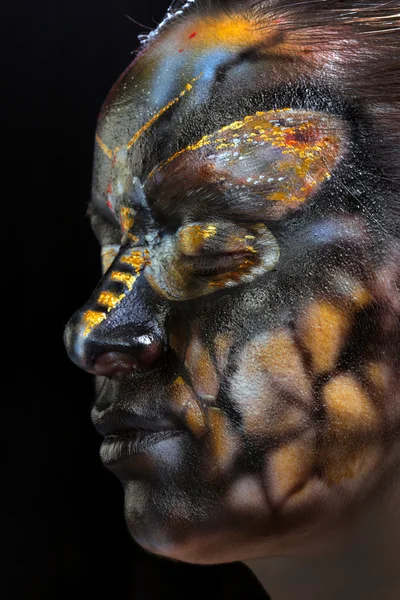 Боди-арт - бабочка Тотенк — стоковое фото