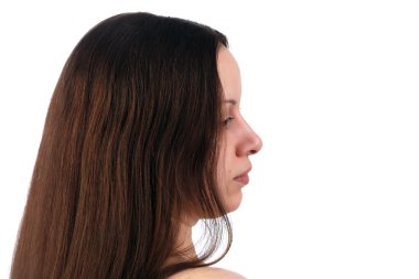 profil kahverengi saçlı kadın 