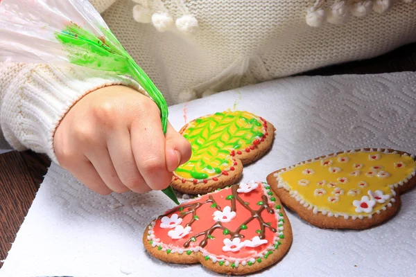 Hand-painted ginger cookies — Stock Photo, Image