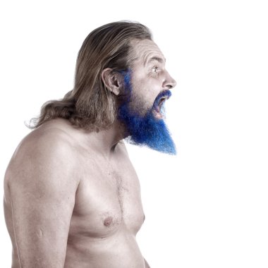 Mavi Sakal ile yetişkin adam