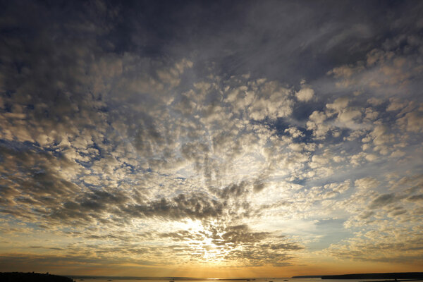 cirrus clouds at sunset