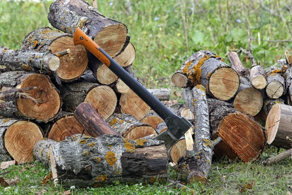Firewood  in  autumn — Stock Photo, Image