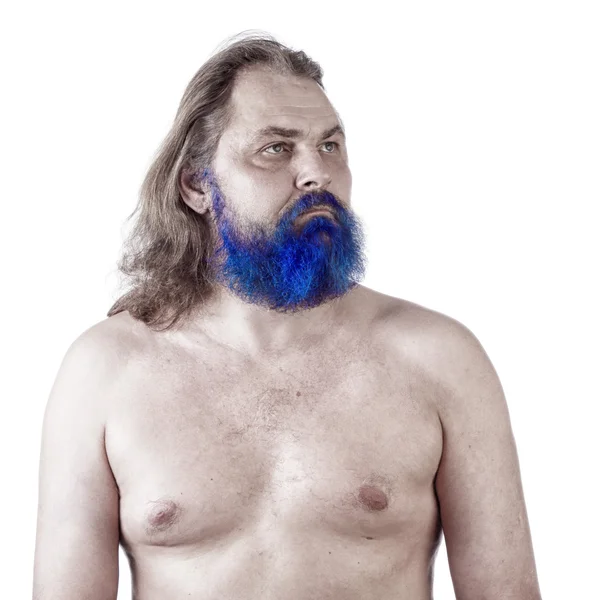 Adult man with a blue beard — Stock Photo, Image