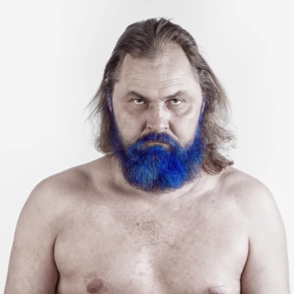 Adult man with a blue beard — Stock Photo, Image