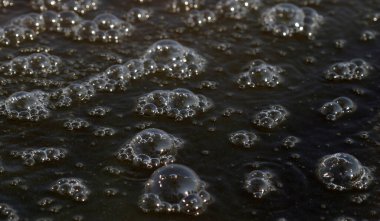 Nehrin yüzeyinde büyük kabarcıklar var.