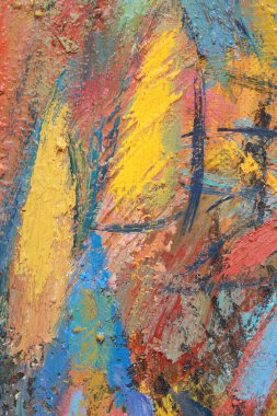 makro ressamın paleti, dokusu farklı renklerde ve doygunluk stüdyosunda karışık yağlı boya.