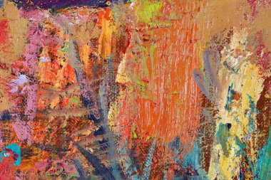 makro ressamın paleti, dokusu farklı renklerde ve doygunluk stüdyosunda karışık yağlı boya.