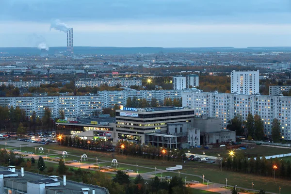 Naberezhnye Chelny Rusko Října 2014 Panorama Města Při Západu Slunce — Stock fotografie