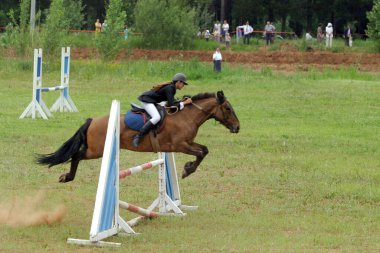 Naberezhnye Chelny, Rusya - 06 Haziran 2006: Naberezhnye Chelny Hipodromu 'nda at yarışı