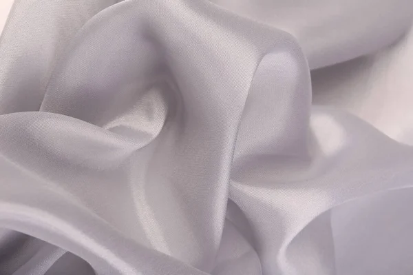 Macro Textura Pliegues Blanco Gris Satén Estudio — Foto de Stock